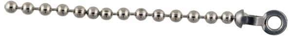 Made in USA - 1/32 Inch Long Nickel Plated Brass End Coupling - For Trade Size Number 20 Ball Chains - Exact Tool & Supply