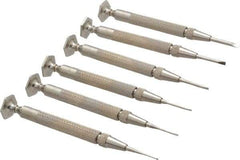 Starrett - 6 Piece Slotted Screwdriver Set - Round Shank, Blade Sizes: Length 5/8 - Exact Tool & Supply