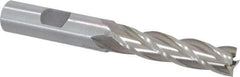 Interstate - 7/16", 1-3/4" LOC, 1/2" Shank Diam, 3-3/4" OAL, 4 Flute, High Speed Steel Square End Mill - Single End, Uncoated, Spiral Flute, 30° Helix, Right Hand Cut, Right Hand Flute - Exact Tool & Supply