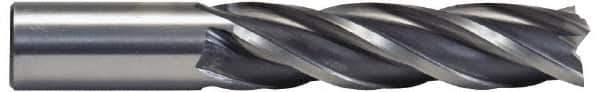 Hertel - 7/8", 3-1/2" LOC, 7/8" Shank Diam, 5-3/4" OAL, 4 Flute, High Speed Steel Square End Mill - Single End, Uncoated, Spiral Flute, 30° Helix, Right Hand Cut, Right Hand Flute - Exact Tool & Supply