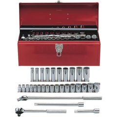 Martin Tools - 36 Pc 1/2" Drive Socket Set Socket Set - Exact Tool & Supply