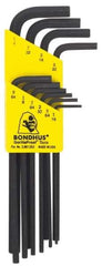 Bondhus - 10 Piece L-Key Hex Key Set - Hex Range 1/16 to 1/4" - Exact Tool & Supply