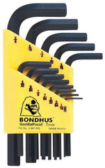 Bondhus - 13 Piece L-Key Hex Key Set - Hex Range 0.05 to 3/8" - Exact Tool & Supply