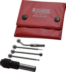 SPI - 0.0002 Inch Accuracy, Single End, Center Finder Set Mechanical - 0.1 Inch Head Diameter, Includes 4 Attachments, Case, Holder, 4 Pieces - Exact Tool & Supply