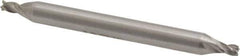 Interstate - 3/32", 5/32" LOC, 3/16" Shank Diam, 2" OAL, 4 Flute, High Speed Steel Square End Mill - Double End, Uncoated, Spiral Flute, Centercutting, Right Hand Cut, Right Hand Flute - Exact Tool & Supply