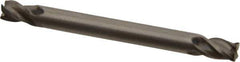 Interstate - 3/16", 9/32" LOC, 3/16" Shank Diam, 2" OAL, 4 Flute, High Speed Steel Square End Mill - Double End, Uncoated, Spiral Flute, Centercutting, Right Hand Cut, Right Hand Flute - Exact Tool & Supply