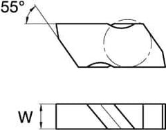 Kennametal - 3NBD Grade K313, 4.95mm Cutting Width Carbide Grooving Insert - Left Hand, Uncoated - Exact Tool & Supply