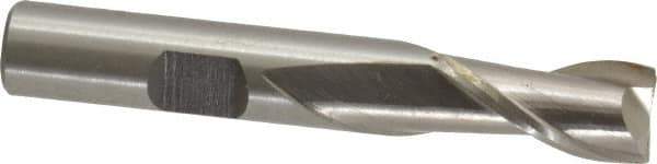 Interstate - 10mm, 13/16" LOC, 3/8" Shank Diam, 2-1/2" OAL, 2 Flute, Cobalt Square End Mill - Single End, Uncoated, Spiral Flute, Centercutting, Right Hand Cut, Right Hand Flute - Exact Tool & Supply