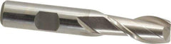Interstate - 13mm, 1-1/8" LOC, 1/2" Shank Diam, 3-1/8" OAL, 2 Flute, Cobalt Square End Mill - Single End, Uncoated, Spiral Flute, Centercutting, Right Hand Cut, Right Hand Flute - Exact Tool & Supply