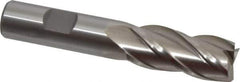 Interstate - 18mm, 1-5/8" LOC, 5/8" Shank Diam, 3-3/4" OAL, 4 Flute, Cobalt Square End Mill - Single End, Uncoated, Spiral Flute, 30° Helix, Centercutting, Right Hand Cut, Right Hand Flute - Exact Tool & Supply