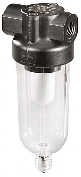 Norgren - 1/8" Port, 4.1" High x 1.63" Wide General Purpose Filter Mini Comp with Zinc Bowl, Automatic Drain - Exact Tool & Supply