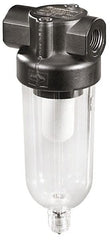 Norgren - 1/8" Port, 4.1" High x 1.63" Wide General Purpose Filter Mini Comp with Zinc Bowl, Automatic Drain - Exact Tool & Supply