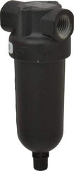Norgren - 1/4" Port, 4-1/4" High x 1.63" Wide Miniature Filter with Metal Bowl, Automatic Drain - 24 SCFM, 250 Max psi, 150°F Max Temp, 1 oz Bowl Capacity - Exact Tool & Supply