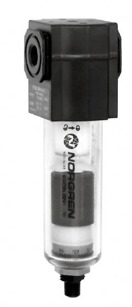 Norgren - 3/8" Port, 6.62" High x 1.97" Wide General Purpose Filter Comp with Zinc Bowl, Manual Drain - Exact Tool & Supply