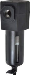 Norgren - 1/2" Port, 7.15" High x 2.68" Wide Intermediate Filter with Polycarbonate Bowl, Manual Drain - 69 SCFM, 150 Max psi, 125°F Max Temp, Modular Connection, Bowl Guard, 3.5 oz Bowl Capacity - Exact Tool & Supply