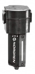 Norgren - 1/2" Port, 8.31" High x 3.15" Wide General Purpose Filter STD with Aluminum Bowl, Manual Drain - Exact Tool & Supply