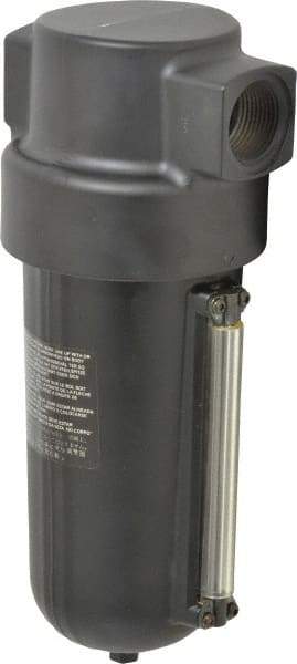 Norgren - 1" Port, 11.88" High x 4-3/4" Wide Heavy Duty Filter with Metal Bowl, Automatic Drain - 425 SCFM, 250 Max psi, 150°F Max Temp, Sight Glass Included, 32 oz Bowl Capacity - Exact Tool & Supply