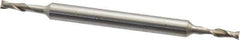 Interstate - 3/32", 9/32" LOC, 3/16" Shank Diam, 2-5/8" OAL, 2 Flute, High Speed Steel Square End Mill - Double End, Uncoated, Spiral Flute, 30° Helix, Centercutting, Right Hand Cut, Right Hand Flute - Exact Tool & Supply