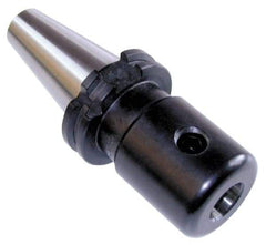 Collis Tool - CAT50 Taper Shank 25mm Hole End Mill Holder/Adapter - 2-3/8" Nose Diam, 4" Projection, Through-Spindle & DIN Flange Coolant - Exact Tool & Supply