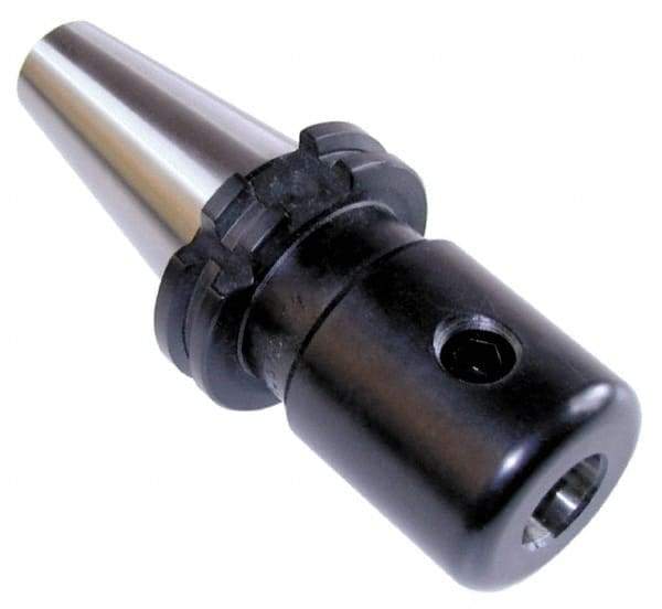 Collis Tool - CAT40 Taper Shank 5/16" Hole End Mill Holder/Adapter - 7/8" Nose Diam, 2-1/2" Projection, Through-Spindle & DIN Flange Coolant - Exact Tool & Supply