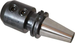 Collis Tool - CAT40 Taper Shank 32mm Hole End Mill Holder/Adapter - 2-1/2" Nose Diam, 4" Projection, Through-Spindle & DIN Flange Coolant - Exact Tool & Supply