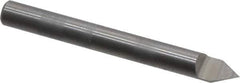 Accupro - 60° Incl Angle, 5/32" Shank Diam, 1-1/2" OAL, 5/32" Cut Diam, Conical Engraving Cutter - 3/16" LOC, 1 Flute, Right Hand Cut, Micrograin Solid Carbide, Uncoated - Exact Tool & Supply