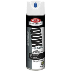 Krylon - 20 fl oz White Marking Paint - 50 to 60 Sq Ft Coverage, Solvent-Based Formula - Exact Tool & Supply