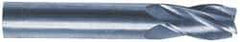 M.A. Ford - 5/8", 3/4" LOC, 5/8" Shank Diam, 3" OAL, 3 Flute, Solid Carbide Square End Mill - Single End, TiN Finish, Spiral Flute, 30° Helix, Centercutting, Right Hand Cut, Right Hand Flute, Series 169 - Exact Tool & Supply