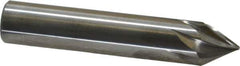 Made in USA - 3/8" Shank Diam, 7 Flute 60° Solid Carbide Countersink - Bright Finish, 2" OAL, Right Hand Cut - Exact Tool & Supply