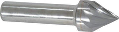 Made in USA - 1/2" Shank Diam, 9 Flute 60° Solid Carbide Countersink - Bright Finish, 2-1/2" OAL, Right Hand Cut - Exact Tool & Supply