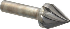 Made in USA - 1/2" Shank Diam, 9 Flute 60° Solid Carbide Countersink - Exact Tool & Supply