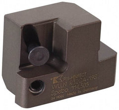 Kennametal - Series Railroad, Right Hand, WLLN Toolholder Compatibility, LNUX Insert Compatibility, Indexable Turning Cartridge - Screw Holding Method, 19mm Max Depth of Cut, 45mm OAL x 22.6mm OAW x 32mm OAH - Exact Tool & Supply
