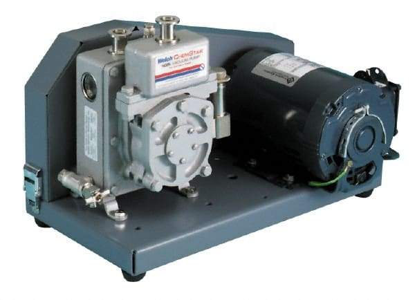 Welch Vacuum - 1/3 hp Rotary Vane Vaccum Pump - 115 Volts, 0.9 CFM, 18" Long x 9" Wide x 13" High - Exact Tool & Supply
