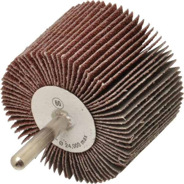 CGW Abrasives - 2-1/2" Diam x 1-1/2" Face Width, Medium Aluminum Oxide Coated Mounted Flap Wheel - Exact Tool & Supply