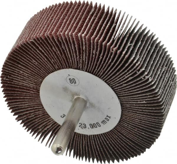 CGW Abrasives - 3" Diam x 1" Face Width, Medium Aluminum Oxide Coated Mounted Flap Wheel - Exact Tool & Supply