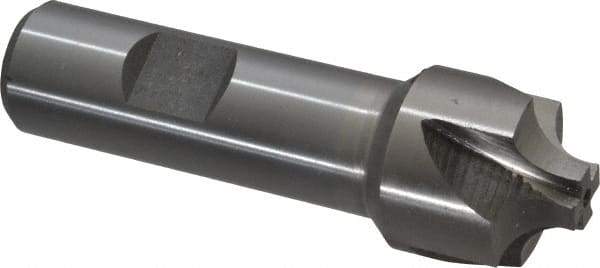 Interstate - 1/4" Radius, 1" Mill Diam, 4 Flute High Speed Steel Corner Rounding End Mill - Single End, Uncoated, 3-1/4" OAL, 3/4" Shank Diam - Exact Tool & Supply