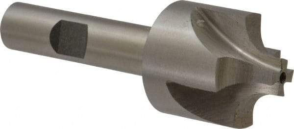 Interstate - 9/32" Radius, 1-1/8" Mill Diam, 4 Flute High Speed Steel Corner Rounding End Mill - Single End, Uncoated, 3-1/4" OAL, 1/2" Shank Diam - Exact Tool & Supply