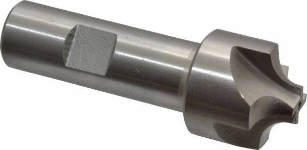 Interstate - 9/32" Radius, 1-1/8" Mill Diam, 4 Flute High Speed Steel Corner Rounding End Mill - Single End, Uncoated, 3-1/4" OAL, 3/4" Shank Diam - Exact Tool & Supply