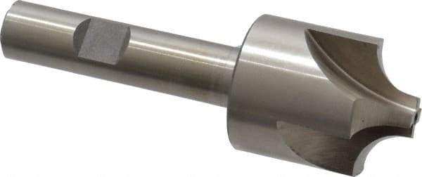 Interstate - 11/32" Radius, 1-1/8" Mill Diam, 4 Flute High Speed Steel Corner Rounding End Mill - Single End, Uncoated, 3-1/2" OAL, 1/2" Shank Diam - Exact Tool & Supply