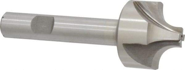 Interstate - 3/8" Radius, 1-1/4" Mill Diam, 4 Flute High Speed Steel Corner Rounding End Mill - Single End, Uncoated, 3-1/2" OAL, 1/2" Shank Diam - Exact Tool & Supply