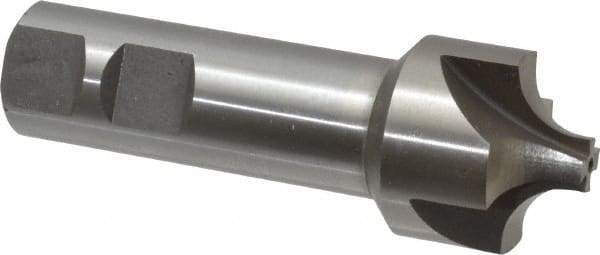 Interstate - 3/8" Radius, 1-1/4" Mill Diam, 4 Flute High Speed Steel Corner Rounding End Mill - Single End, Uncoated, 3-3/4" OAL, 7/8" Shank Diam - Exact Tool & Supply