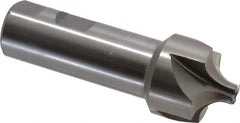 Interstate - 7/16" Radius, 1-3/8" Mill Diam, 4 Flute High Speed Steel Corner Rounding End Mill - Single End, Uncoated, 4" OAL, 1" Shank Diam - Exact Tool & Supply