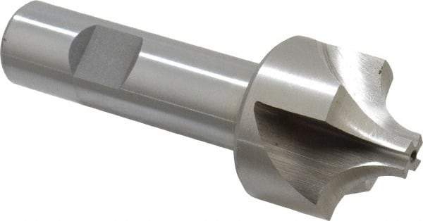 Interstate - 15/32" Radius, 1-3/8" Mill Diam, 4 Flute High Speed Steel Corner Rounding End Mill - Single End, Uncoated, 3-3/4" OAL, 3/4" Shank Diam - Exact Tool & Supply