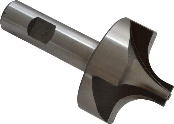 Interstate - 11/16" Radius, 2-1/4" Mill Diam, 4 Flute High Speed Steel Corner Rounding End Mill - Single End, Uncoated, 4-1/8" OAL, 3/4" Shank Diam - Exact Tool & Supply