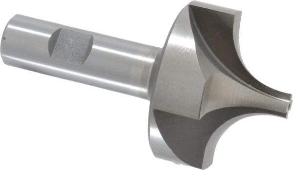 Interstate - 13/16" Radius, 2-1/4" Mill Diam, 4 Flute High Speed Steel Corner Rounding End Mill - Single End, Uncoated, 4-1/8" OAL, 3/4" Shank Diam - Exact Tool & Supply