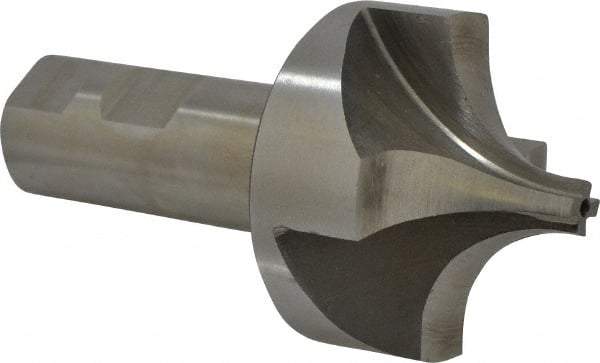 Interstate - 13/16" Radius, 2-1/4" Mill Diam, 4 Flute High Speed Steel Corner Rounding End Mill - Single End, Uncoated, 4-5/16" OAL, 1" Shank Diam - Exact Tool & Supply