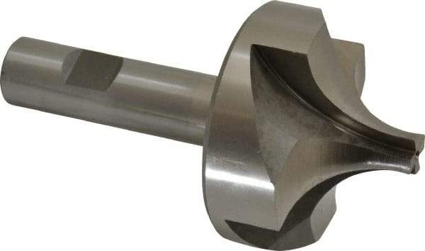 Interstate - 27/32" Radius, 2-1/2" Mill Diam, 4 Flute High Speed Steel Corner Rounding End Mill - Single End, Uncoated, 4-1/2" OAL, 3/4" Shank Diam - Exact Tool & Supply