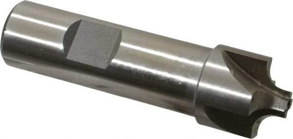 Interstate - 13/64" Radius, 7/8" Mill Diam, 4 Flute High Speed Steel Corner Rounding End Mill - Single End, Uncoated, 3-1/8" OAL, 3/4" Shank Diam - Exact Tool & Supply