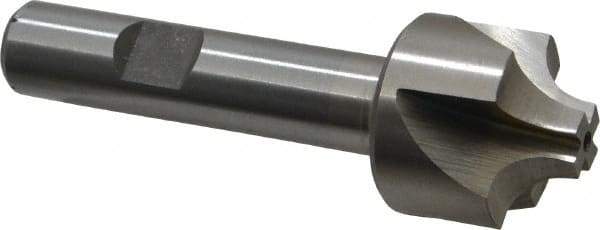 Interstate - 17/64" Radius, 1" Mill Diam, 4 Flute High Speed Steel Corner Rounding End Mill - Single End, Uncoated, 3-1/8" OAL, 1/2" Shank Diam - Exact Tool & Supply