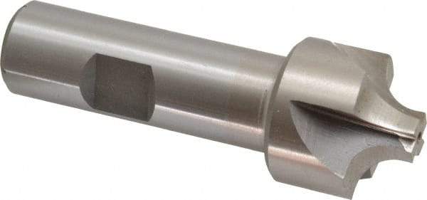 Interstate - 19/64" Radius, 1-1/8" Mill Diam, 4 Flute High Speed Steel Corner Rounding End Mill - Single End, Uncoated, 3-1/4" OAL, 3/4" Shank Diam - Exact Tool & Supply